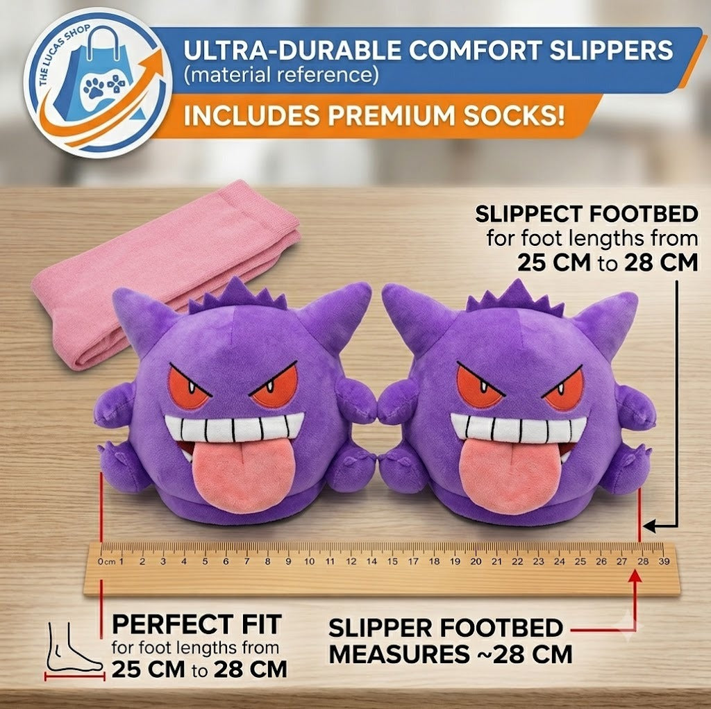 Gengar Shadow-Step: Gamer Plush Slippers